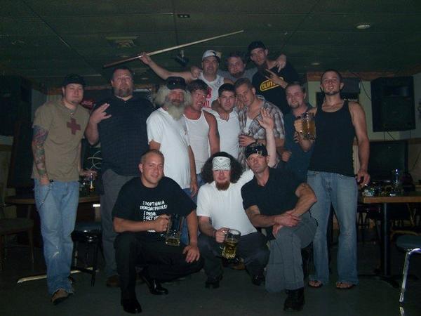 The boys celebrating Chris 